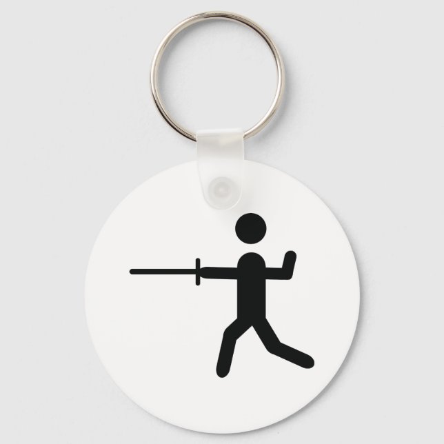 black fencing symbol logo keychain (Front)