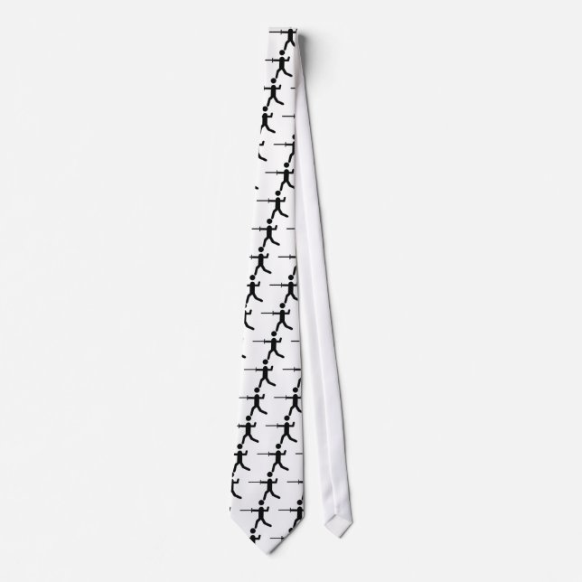 black fencing symbol logo tie (Front)