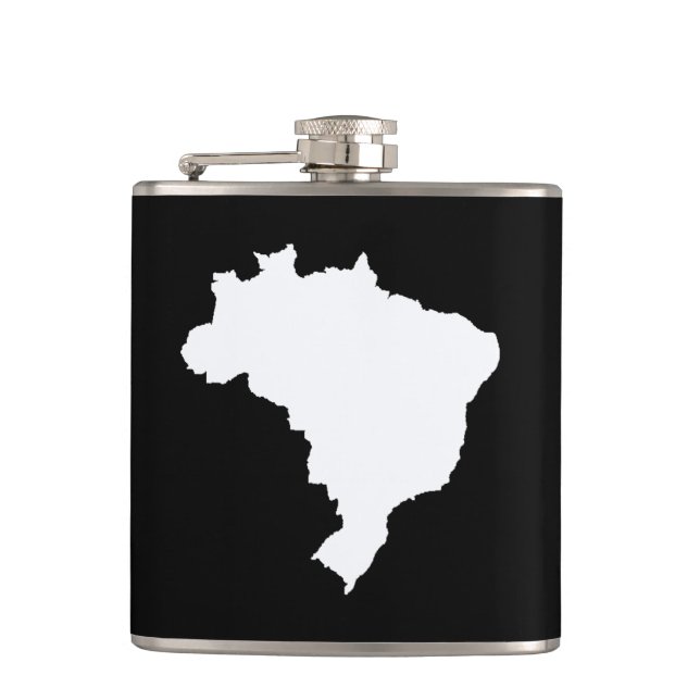 Black Festive Brazil Hip Flask (Front)
