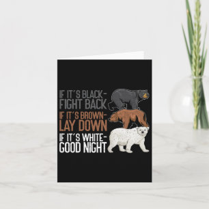 Black Fight Brown Down White Good Night Funny Bear Card