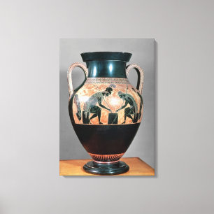 Black-figure amphora depicting Ajax and Achilles, Canvas Print