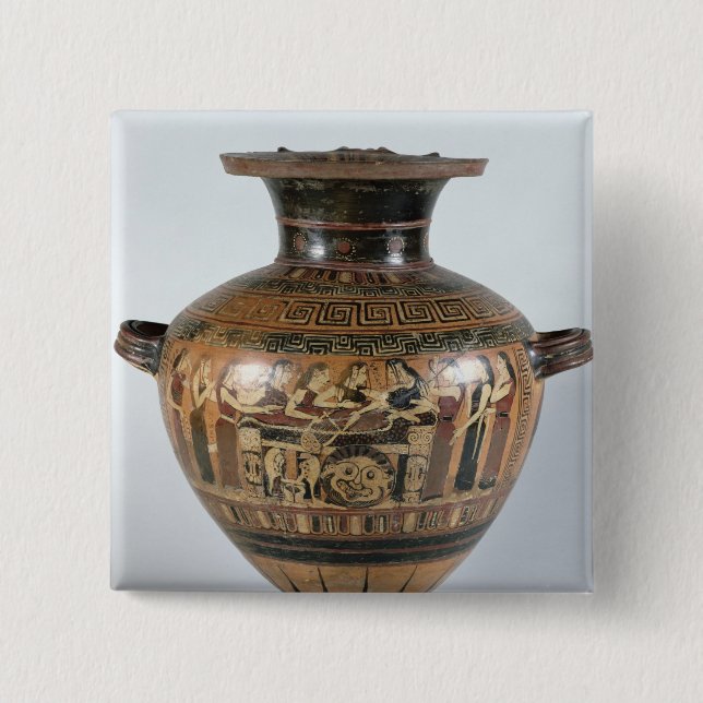 Black-figure hydria 2 inch square button (Front)