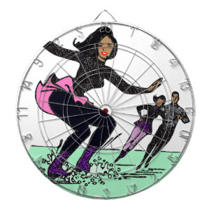 black figure skater dartboard