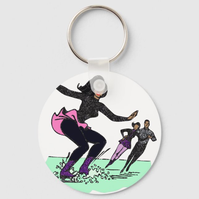 black figure skater keychain (Front)