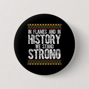 Black Firefighter Firefighting Fireman Black Histo 2 Inch Round Button