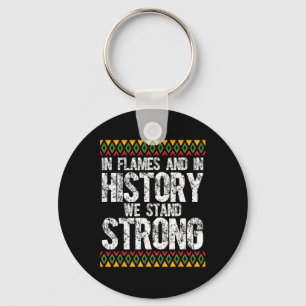 Black Firefighter Firefighting Fireman Black Histo Keychain