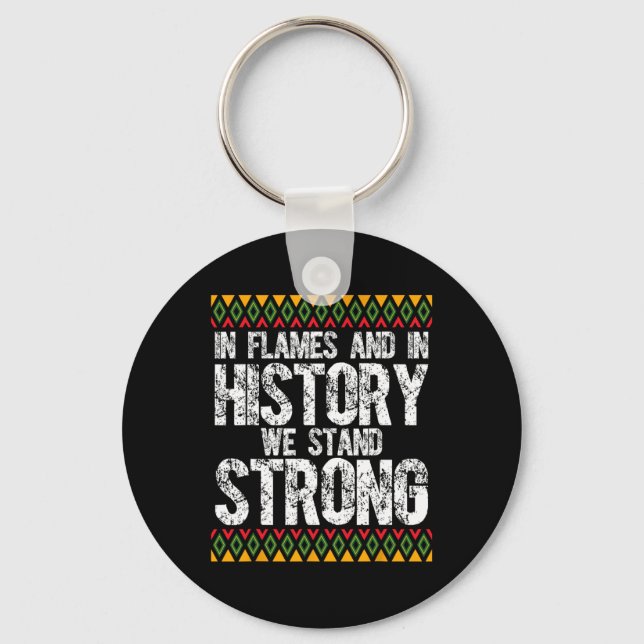 Black Firefighter Firefighting Fireman Black Histo Keychain (Front)
