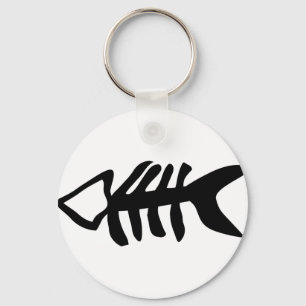 black fish fishbones keychain