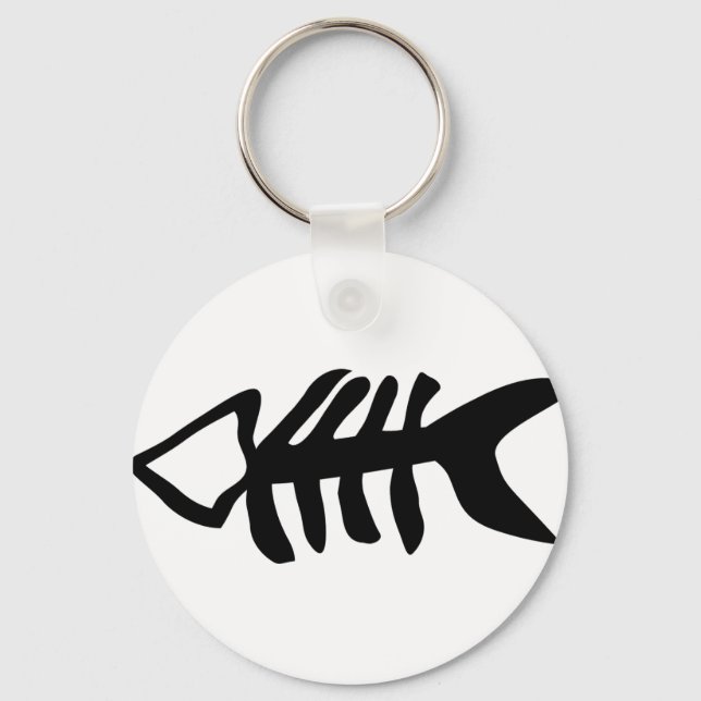 black fish fishbones keychain (Front)