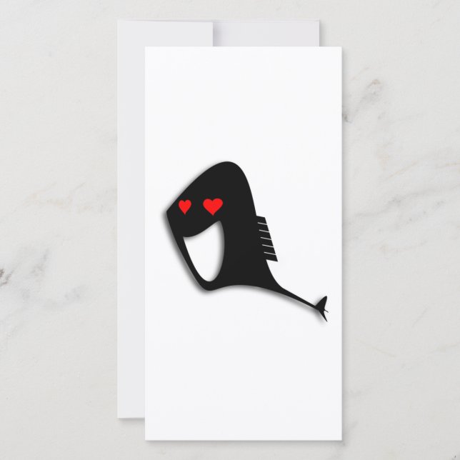 Black Fish In Love Cartoon (Front)