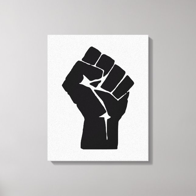 Black Fist Raised - Resistance Protest Canvas Print (Front)