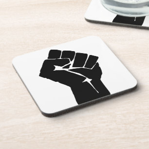 Black Fist Raised - Resistance Protest Coaster