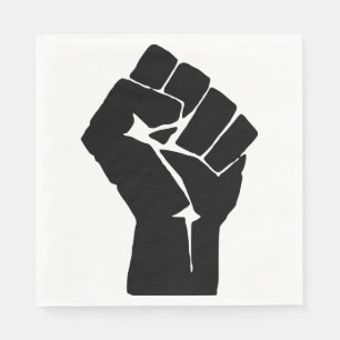 Black Fist Raised - Resistance Protest Napkin