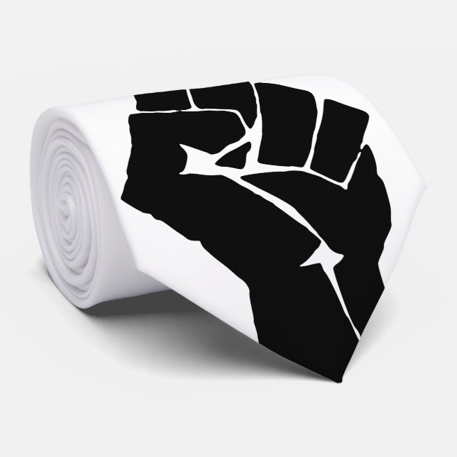 Black Fist Raised - Resistance Protest Tie (Rolled)