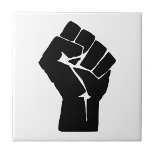Black Fist Raised - Resistance Protest Tile