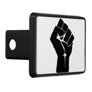 Black Fist Raised - Resistance Protest Trailer Hitch Cover