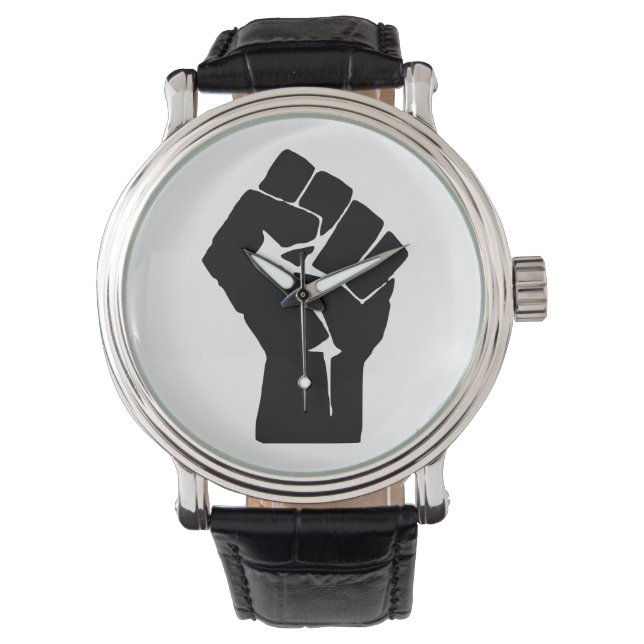 Black Fist Raised - Resistance Protest Watch (Front)