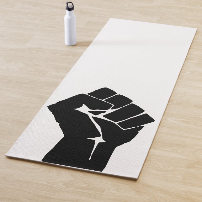 Black Fist Raised - Resistance Protest Yoga Mat (In Situ)