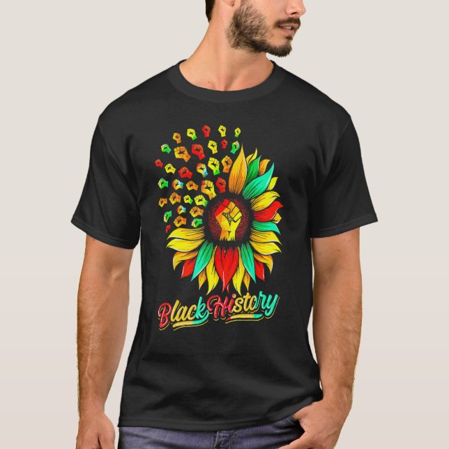 Black Fist Shirt African American Pride Black Hist (Front)