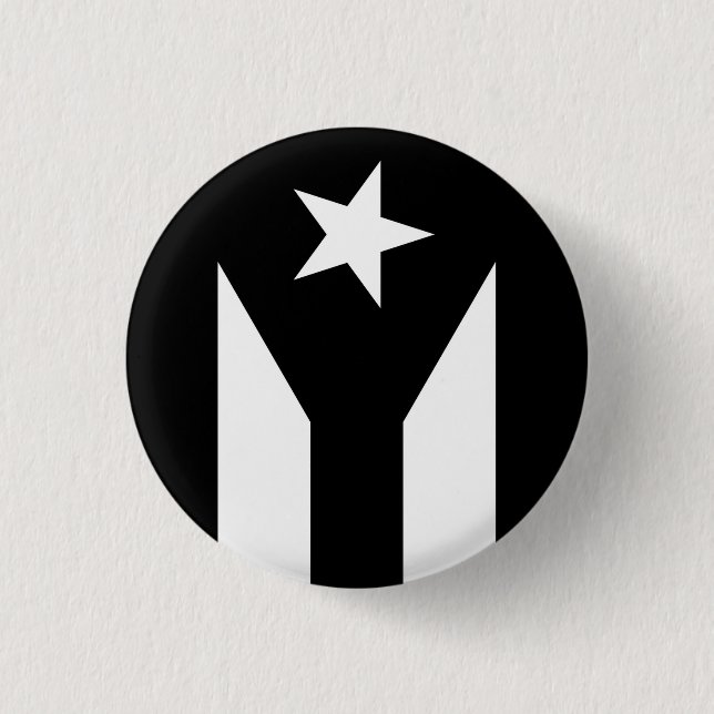 Black flag of Puerto Rico 1 Inch Round Button (Front)