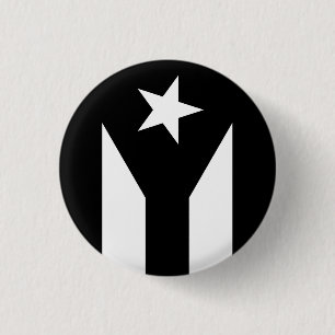 Black flag of Puerto Rico 1 Inch Round Button