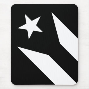 Black flag of Puerto Rico Mouse Pad