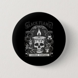 Black Flame Candle Company Halloween Skullcap Scar 2 Inch Round Button
