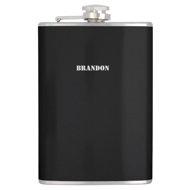 Black Flask 8oz Personalized Gifts For Men (Front)