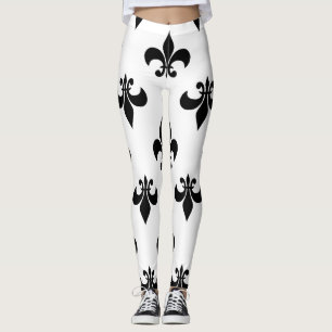 black fleur de lis leggings