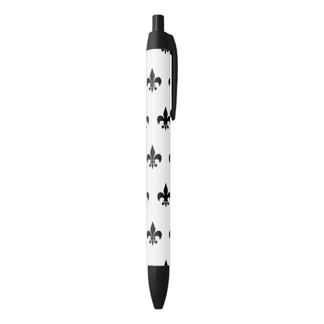 Black Fleur De Lis pattern Ink Pen (Bottom (Vertical))