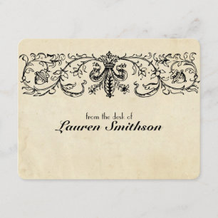 Black Fleur Personalized Notecards