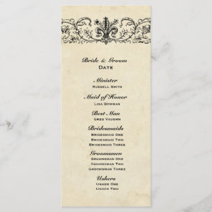 Black Fleur Wedding Program