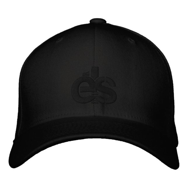 Black Flex Fit Cap w/ black E1S logo (Front)