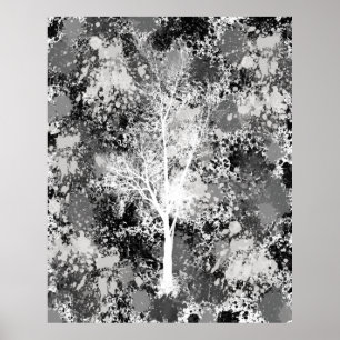 Black Floral Abstract Poster