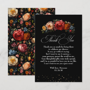Black Floral Botanical Moody Dutch Thank You