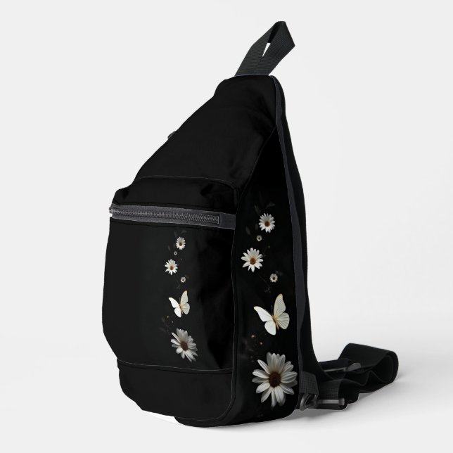 Black Floral Butterfly Aesthetic Backpack (Right Corner)