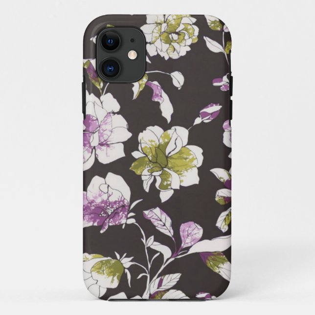 Black Floral Case-Mate iPhone Case (Back)