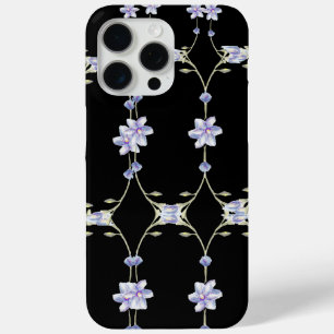Black floral iPhone 15 pro max case