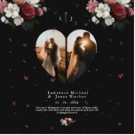 Black Floral Custom Photo Collage gift for her Standing Photo Sculpture<br><div class="desc">chic pastel personalized "heart Shaped collage" canvas printable contains 2 big photos of artwork. DESIGN TIPS: Customize further to alter text size or font. To order without text,  you can also delete the text and the Love Message</div>