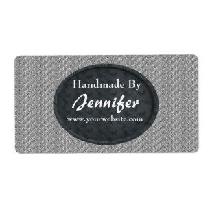 Black Floral Design Personalized Handmade By Label