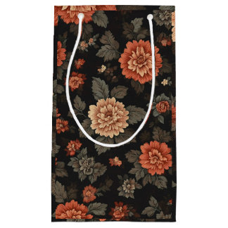 Black Floral Fantasy Small Gift Bag