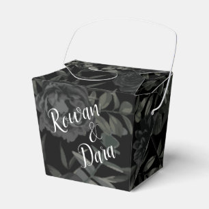 Black Floral Gothic Wedding Favor Box