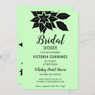 Black Floral Hibiscus Invitation