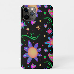 Black Floral Inspirivity Fun Cute Girly  iPhone 11 Pro Case