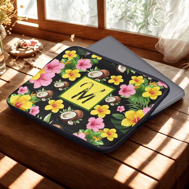 Black Floral Laptop Sleeve (Creator Uploaded)
