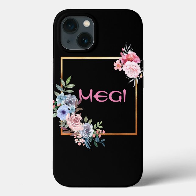 Black floral mask with your  Case-Mate iPhone CASE (Back)