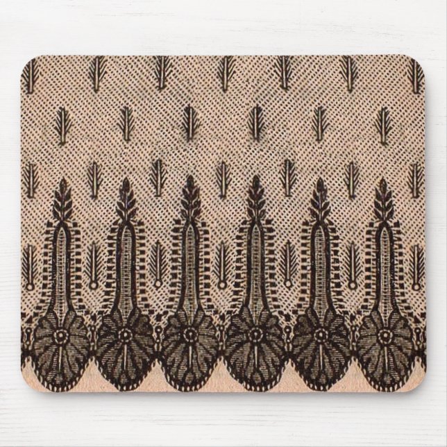 black floral mesh print mouse pad (Front)