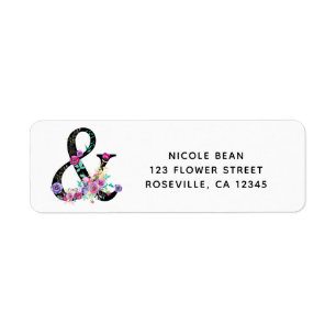 Black Floral Modern Ampersand Chic Spring Wedding