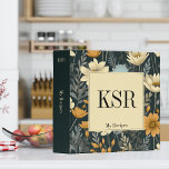 Black Floral Modern Monogram Family Recipes Binder<br><div class="desc">This simple yet elegant design adds style and grace to your kitchen, with its burnt orange, dusty blue and cream floral pattern on soft black. Gather your favourite family recipes and add your family memories to make this a cherished keepsake. Add a name to personalize it. Makes a great bridal...</div>