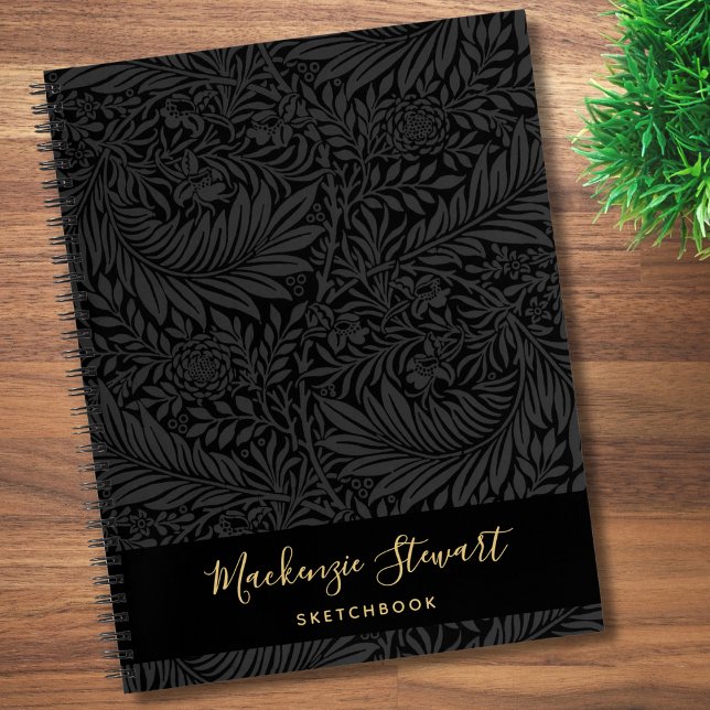 Black Floral Pattern Sketchbook Notebook (Creator Uploaded)
